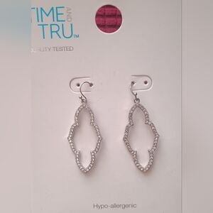 Time and Tru Silver Crystal Earrings
